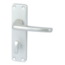 Lever Handles on Backplates for Bathroom Lock  Aluminium Cransley Satin anodised