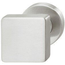 Centre Door Knob Fixed Square on Round Rose 304 Stainless Steel HL17 Häfele Polished