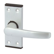 Lever Handles on Backplates for Latch Aluminium Satin anodised