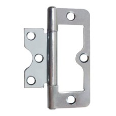 Flush Hinge Light Duty for Inset Doors Length 75 mm Mild Steel With fixed brass pin Electro brassed