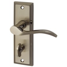 Lever Handles on Backplates for Bathroom Lock Zinc Alloy Talladega Satin black nickel