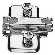 Mounting Plate Cruciform for Grass Click On System Hinges Height 0 mm Pre-mounted Euro screw fixing