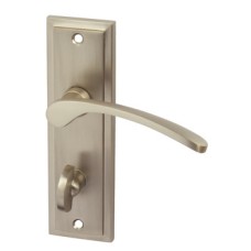 Lever Handles on Backplates for Bathroom Lock Zinc Alloy Drayton Designed for interior doors Polished chrome