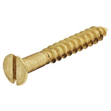 Wood Screw Countersunk Head Din 97 with Single Slot Length 12 mm Ø 2.5 mm bright brass partially threaded
