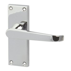 Lever Handles Plain Victorian on Backplates for Latch Zinc Alloy Electro brassed