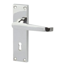 Lever Handles Plain Victorian on Backplates for Lever Lock Zinc Alloy Electro brassed
