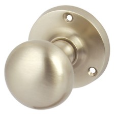 Mortice Knob Set Mushroom on Round Roses Brass or Zinc Alloy On sprung face fix roses Polished brass