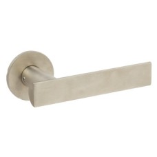 Lever Handles on Round Roses 316 Stainless Steel D Section Polished stainless steel
