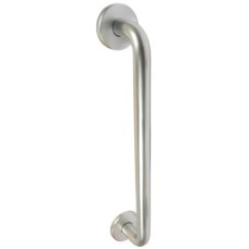Pull Handle Ø 20 mm with Round Roses Aluminium Face fixing Fixing centres 225 mm satin anodised