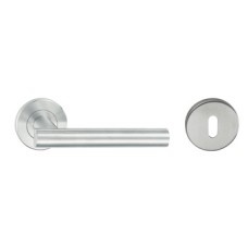 Lever Handle Set 304 Stainless Steel HL02 Häfele Pair of lever handles and roses With standard keyway escutcheon polished