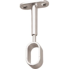 Rail Centre Support Height Adjustable for use with Oval Wardrobe Rails 15 mm Wide Zinc alloy Polished chrome finish