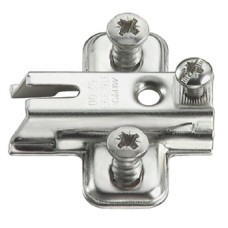 Mounting Plate Super Compact Cruciform One Part Plate for Grass Slide On System Hinges Height 0 mm Pre-mounted Euro screw fixing