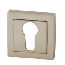 Escutcheons Euro Profile Cylinder 51 x 51 mm Square Profile Rose Zinc Alloy Satin nickel