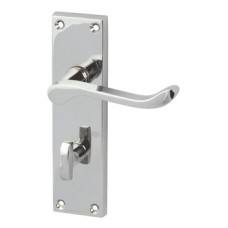Lever Handles Scroll on Backplates for Bathroom Lock Zinc Alloy Electro brassed