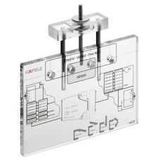 Drilling Jig for Front Panels for all Free Fittings For pre-drilling the front fixing brackets suitable for Häfele Free flap 1.7 Free flap 3.15 Free fold Free up Free swing flap fittings
