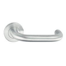 Lever Handle Set 304 Stainless Steel HL04 Häfele Pair of lever handles and roses With Euro profile cylinder escutcheon polished