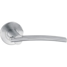Lever Handle Set 304 Stainless Steel HL08 Häfele Pair of lever handles and roses with escutcheon/WC set With Euro profile cylinder escutcheon satin