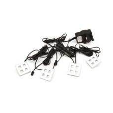 LED Plinth Light 12 V 38 x 38 mm Rated IP20 4 Light Set with Driver White LED colour