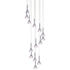 LED Ceiling Pendant Adjustable Rated IP20 14 Light Jewel Mains voltage Polished chrome finish