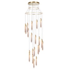 LED Ceiling Pendant Adjustable Rated IP20 21 Light Shard Mains voltage Gold finish