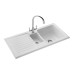 Sink Ceramic 1.5 Bowl and Drainer Rangemaster CRT10202 Surface mounted White - CRT10202WH