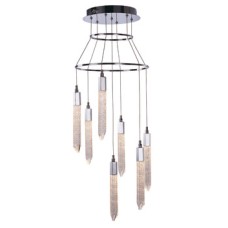 LED Ceiling Pendant Adjustable Rated IP20 7 Light Shard Mains voltage Polished chrome finish