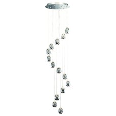 LED Ceiling Pendant Adjustable Rated IP20 14 Light Terrene Mains voltage Polished chrome finish