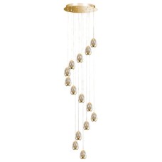 LED Ceiling Pendant Adjustable Rated IP20 14 Light Terrene Mains voltage Gold finish