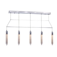 LED Ceiling Bar Pendant Adjustable Rated IP20 5 Light Shard Mains voltage Polished chrome finish