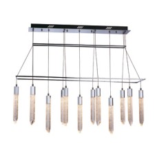 LED Ceiling Bar Pendant Adjustable Rated IP20 13 Light Shard Mains voltage Polished chrome finish