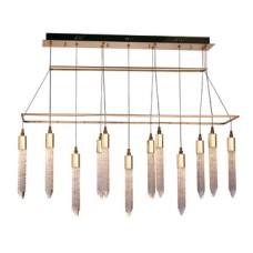 LED Ceiling Bar Pendant Adjustable Rated IP20 13 Light Shard Mains voltage Gold finish
