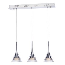 LED Ceiling Bar Pendant Adjustable Rated IP20 3 Light Jewel Mains voltage Polished chrome finish