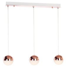 LED Ceiling Bar Pendant Adjustable Rated IP20 3 Light Eclipse Mains voltage Copper finish