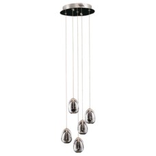 LED Ceiling Pendant Adjustable Rated IP20 5 Light Terrene Mains voltage Polished chrome finish
