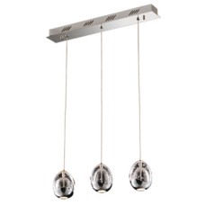 LED Ceiling Bar Pendant Adjustable Rated IP20 3 Light Terrene Mains voltage Polished chrome finish