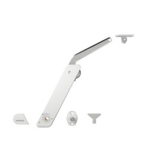 Single Door Flap Fitting Individual Set for One-Sided Application Free Flap H 1.5 Plastic with metal support arm version Model B left mounting white finish