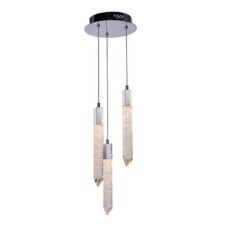 LED Ceiling Pendant Adjustable Rated IP20 3 Light Shard Mains voltage Polished chrome finish