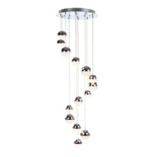 LED Ceiling Pendant Adjustable Rated IP20 14 Light Eclipse Mains voltage Polished chrome finish