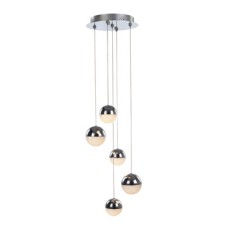 LED Ceiling Pendant Adjustable Rated IP20 5 Light Eclipse Mains voltage Polished chrome finish