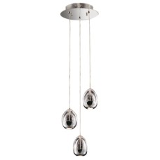 LED Ceiling Pendant Adjustable Rated IP20 3 Light Terrene Mains voltage Polished chrome finish