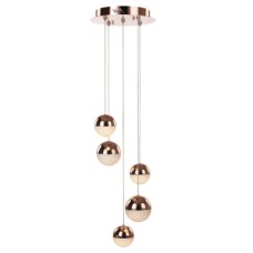 LED Ceiling Pendant Adjustable Rated IP20 5 Light Eclipse Mains voltage Copper finish