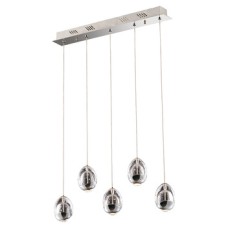 LED Ceiling Bar Pendant Adjustable Rated IP20 5 Light Terrene Mains voltage Polished chrome finish