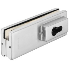 Patch Fitting Corner Patch Lock with Profile Cylinder Aperture Startec For left or right hand use Matt stainless steel finish