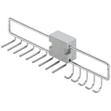 Pull Out Tie and Belt Rack for 9 Ties and 5 Belts Width 96 mm (74 mm without Spacer) Steel Polished chrome plated finish
