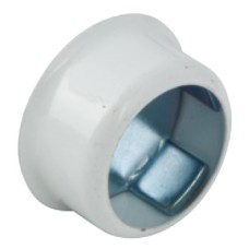 Rail Socket Ø 19 mm Zinc Alloy Invisfix Concealed fixing White finish