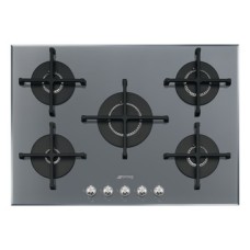 Hob Gas on Glass 5 Burners Smeg Linea PV275S - Silver glass