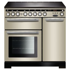 Range Cooker Electric Induction 900 mm Rangemaster Encore Deluxe 90 Ivory with chrome trim - EDL90EIIV/C