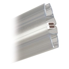 Shower Seal Magnetic Seal 180° Length 2010 mm Suitable for toughened glass doors 6-8 mm thick Transparent PVC finish