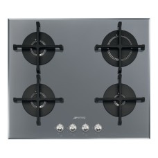 Hob Gas on Glass 4 Burners Smeg Cucina PV264S - Silver glass