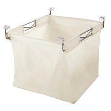 Laundry Basket with Wire Frame Basket Width 460 mm for Elite Soft Close Range Vibo With removable laundry bag Silver epoxy finish frame